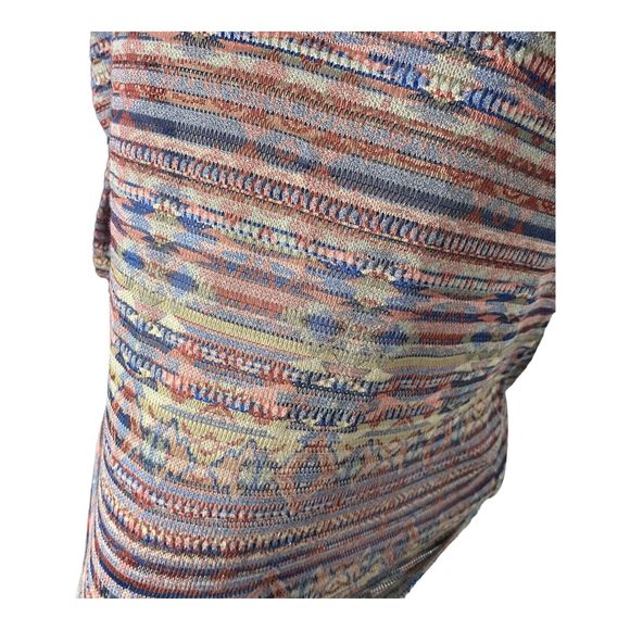 Zara Multicoloured Knit Top Small Aztec Pattern Size Small V Neck Oversized - Picture 2 of 5